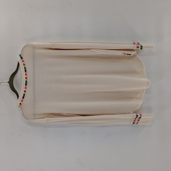 We The Free Pullover Long Sleeve Cream Embroidered Top Size Large Relaxed Fit - Picture 8 of 8